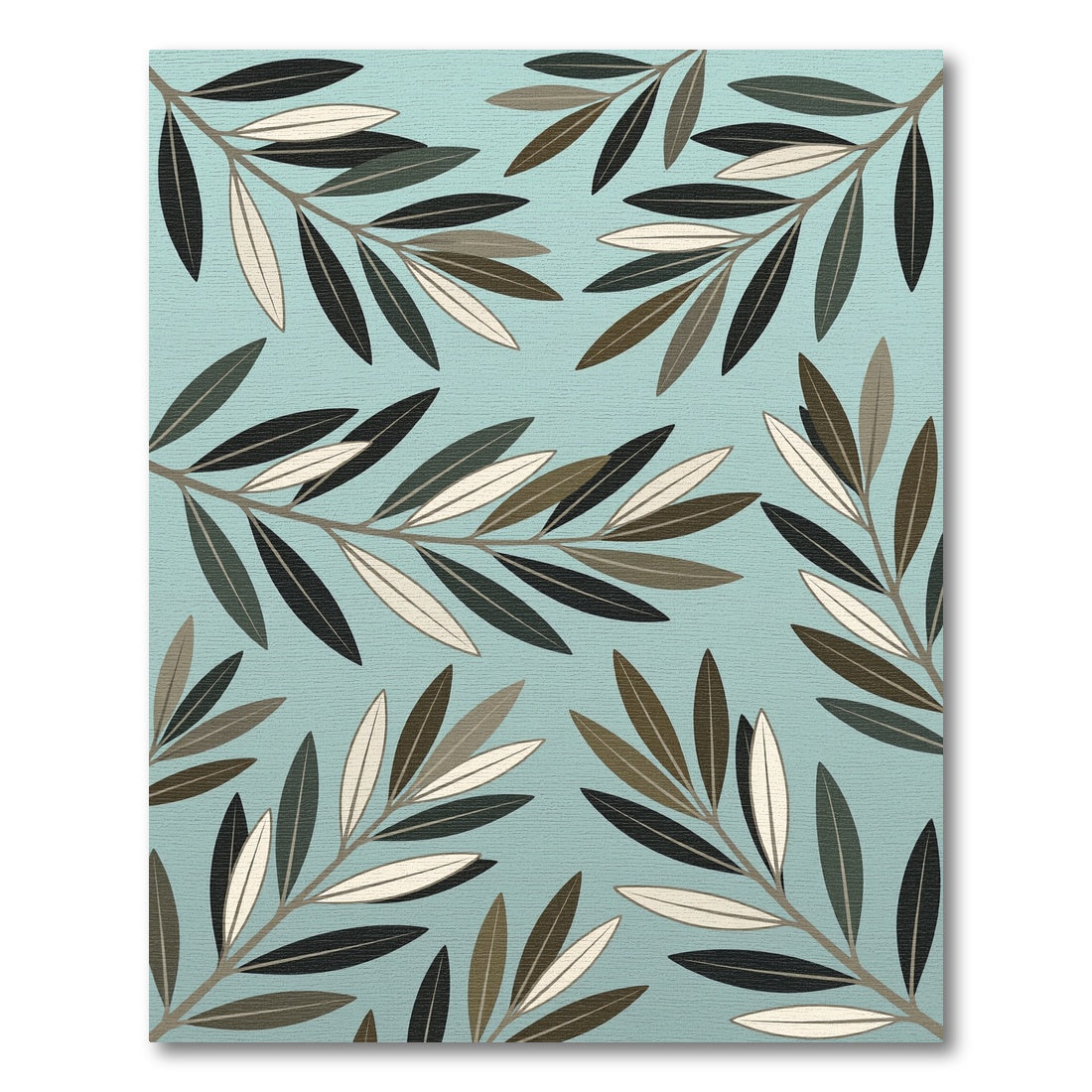 Teal Olive Branch Branches Rug