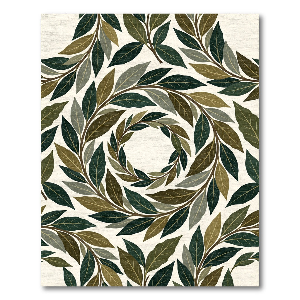 Earthy Foliage Wreaths Swirl Rug
