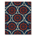 Nautical Navy Ship Wheel Rope Tile Rug