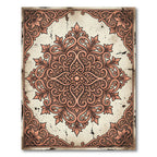 Elegant Terracotta Floral Damask Medallion Rug