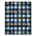 Distressed Navy and Sky Checkered Rug