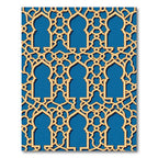 Golden Lattice Arch In Royal Blue Rug