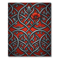 Intricate Gray Poppy Floral Swirl Rug