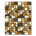 Geometric Earthy Tone Abstract Blocks Rug