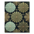 Art Deco Gold Teal Sunburst Rug