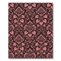 Elegant Dusty Rose Damask Scrolling Vines Rug