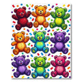 Colorful Rainbow Teddy Bear Confetti Rug
