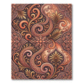 Elegant Terracotta Swirl Floral Medallion Rug
