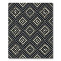 Monochromatic Charcoal Geometric Diamond Medallion Rug