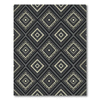 Monochromatic Charcoal Geometric Diamond Medallion Rug