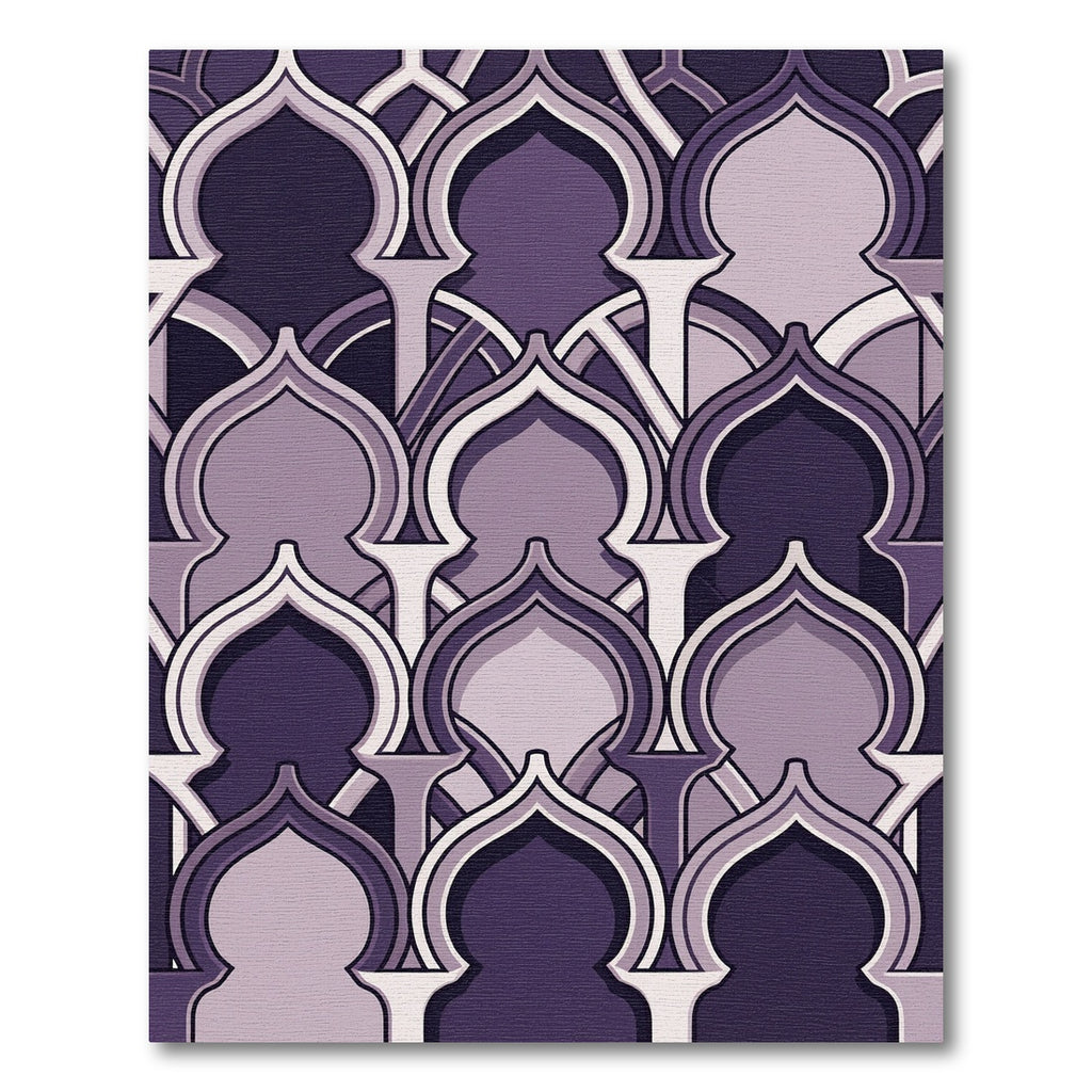 Elegant Purple Arch Geometric Tile Rug