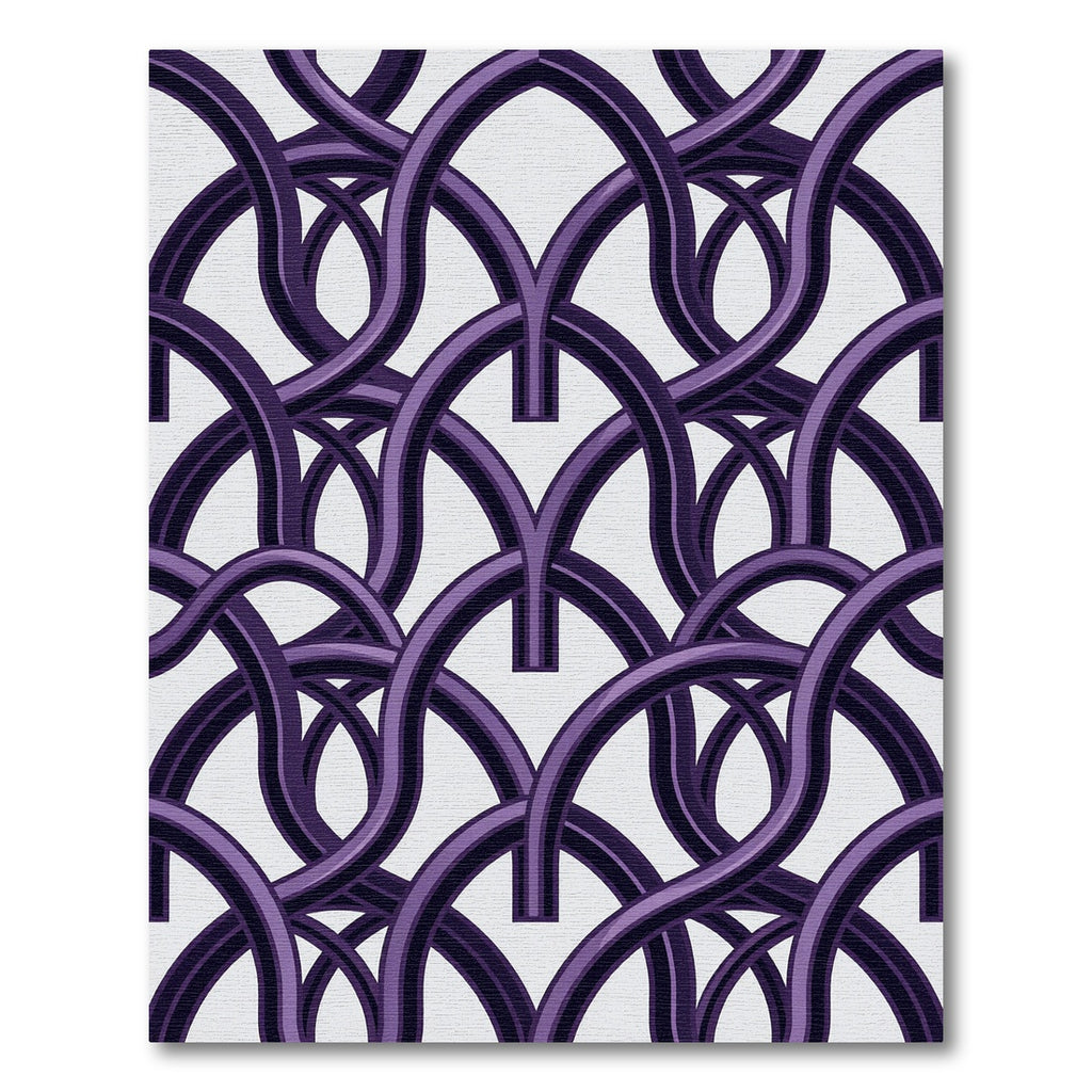 Modern Deep Violet Arched Interlocking Rug