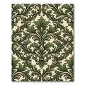 Elegant Forest Green Baroque Acanthus Rug