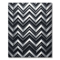 Metallic Silver Chevron Geometric Rug