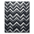 Metallic Silver Chevron Geometric Rug