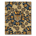 Leopard Face Sunburst Teal Gray Rug