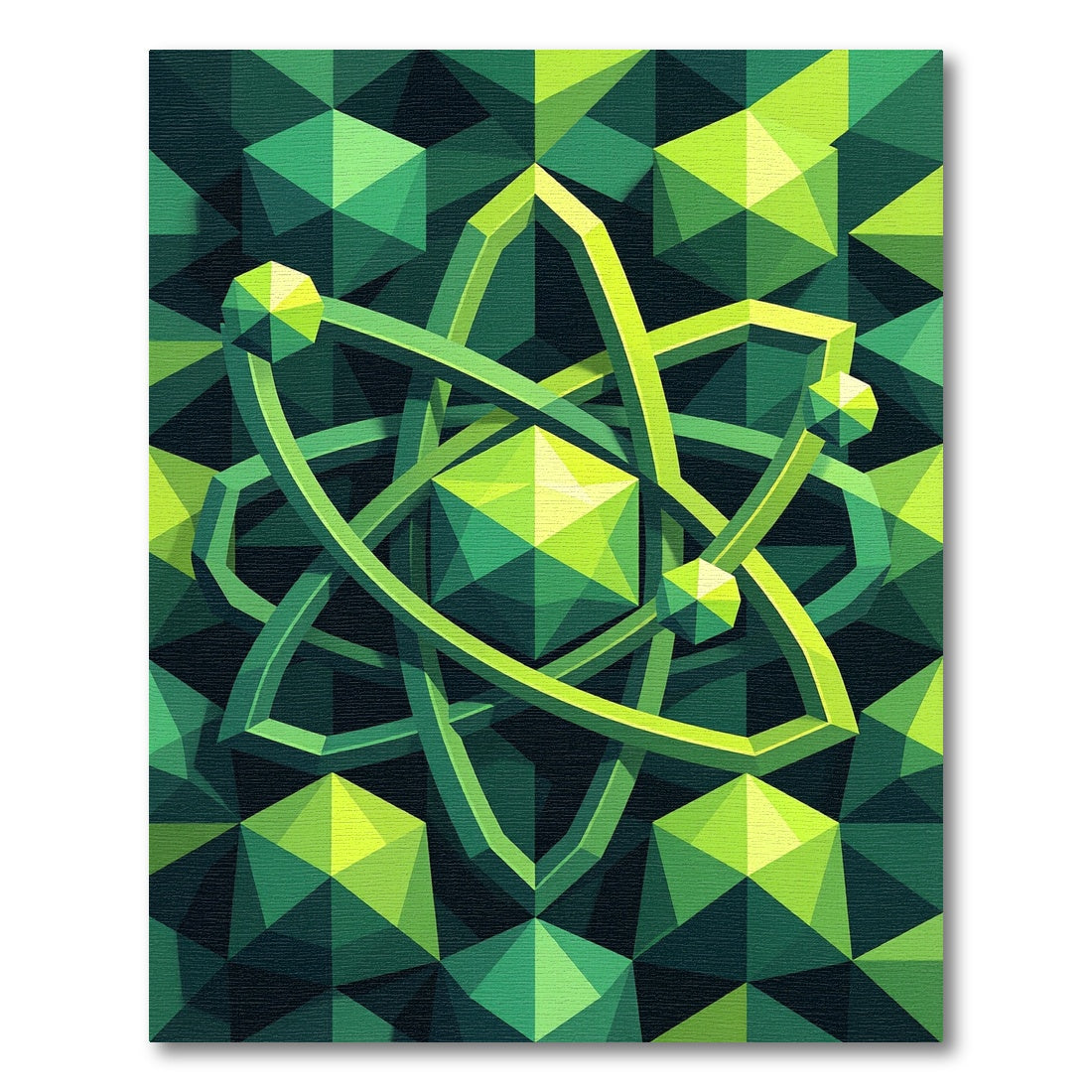 Emerald Green Geometric Atomic Spheres Rug