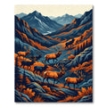 Majestic Elk Mountain Valley Landscape Rug