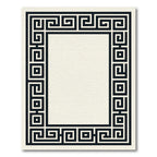 Monochrome Black and Cream Greek Key Rug