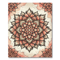 Coral Pink Mandala Floral Art Rug
