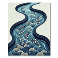 Indigo Zen Koi Wave River Rug