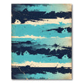 Abstract Blue Distressed House Horizon Texture Rug