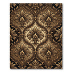 Ornate Gilded Damask Scroll Rug