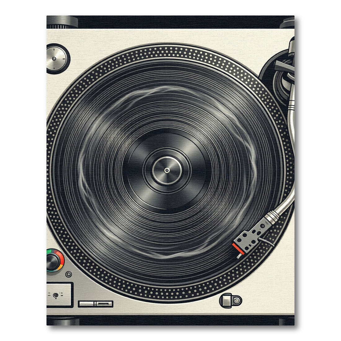 Vibrant Retro Vinyl Record Art Rug