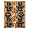 Terracotta Cross Geometric Landscape Rug