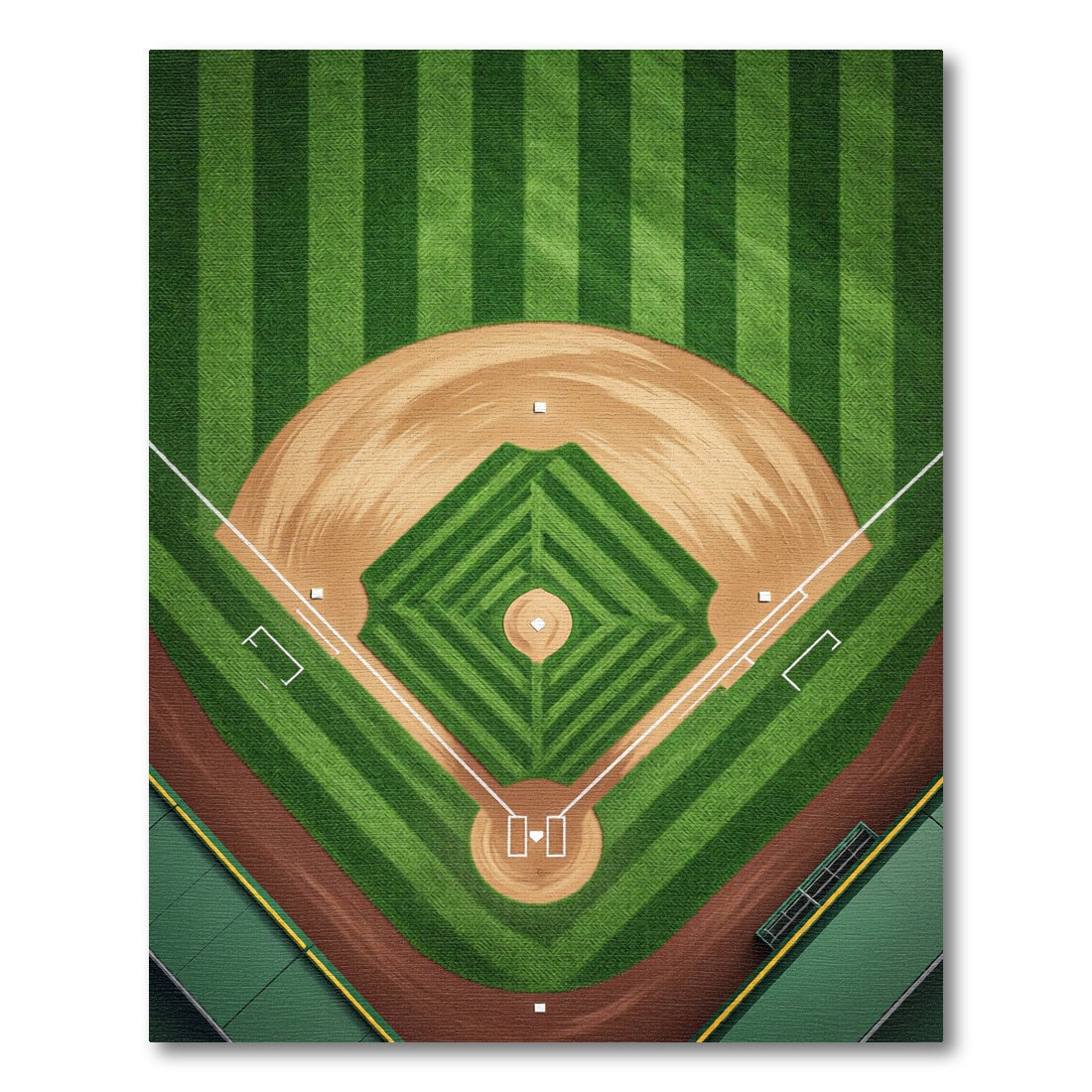 Vibrant Green Baseball Diamond Graphic Rug