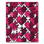 Pink Heart Puzzle Pieces Composition Rug