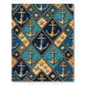 Nautical Anchor Chain Star Sea Shell Diamond Art Rug