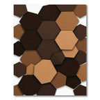 Modern Earthy Tones Stacked Hexagon Grid Rug