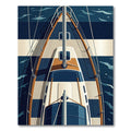 Nautical Navy White Striped Deck Rug