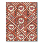 Crimson Heart Medallion Lattice Rug