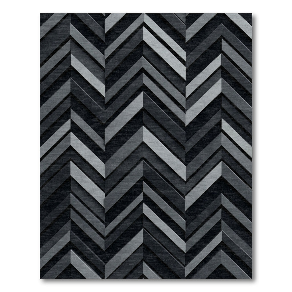 Modern Charcoal Chevron Geometric Rug