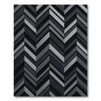 Modern Charcoal Chevron Geometric Rug