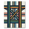 Modern Colorful Geometric Crossing Lines Rug
