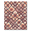 Terracotta Floral Ikat Lattice Grid Rug