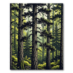 Verdant Forest Woodland Canopy Trees Rug