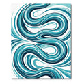 Fluid Teal Abstract Swirl Waves Rug