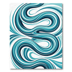 Fluid Teal Abstract Swirl Waves Rug