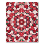 Crimson Strawberry Fractal Mandala Rug