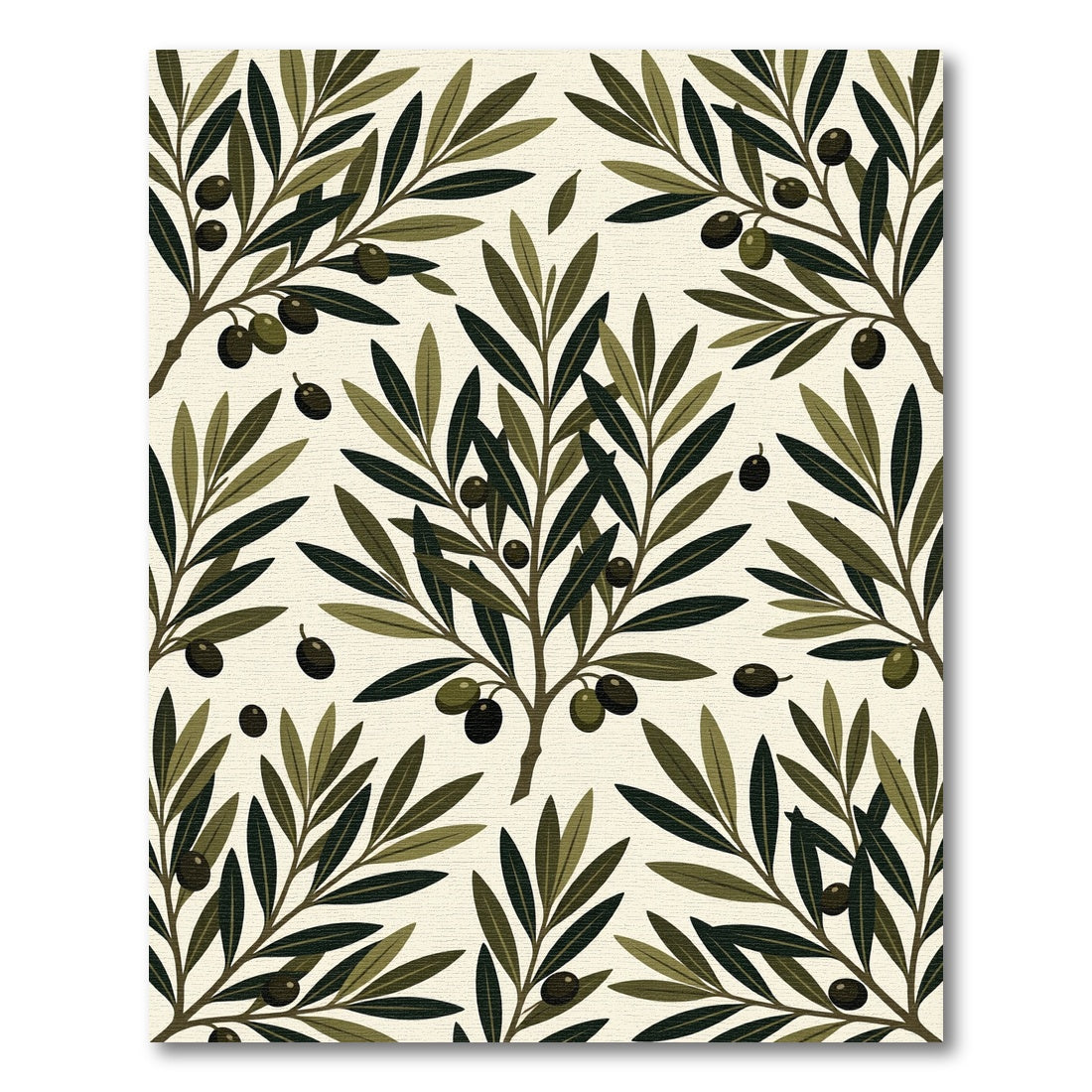Olive Branches with Dark Fruit Rug