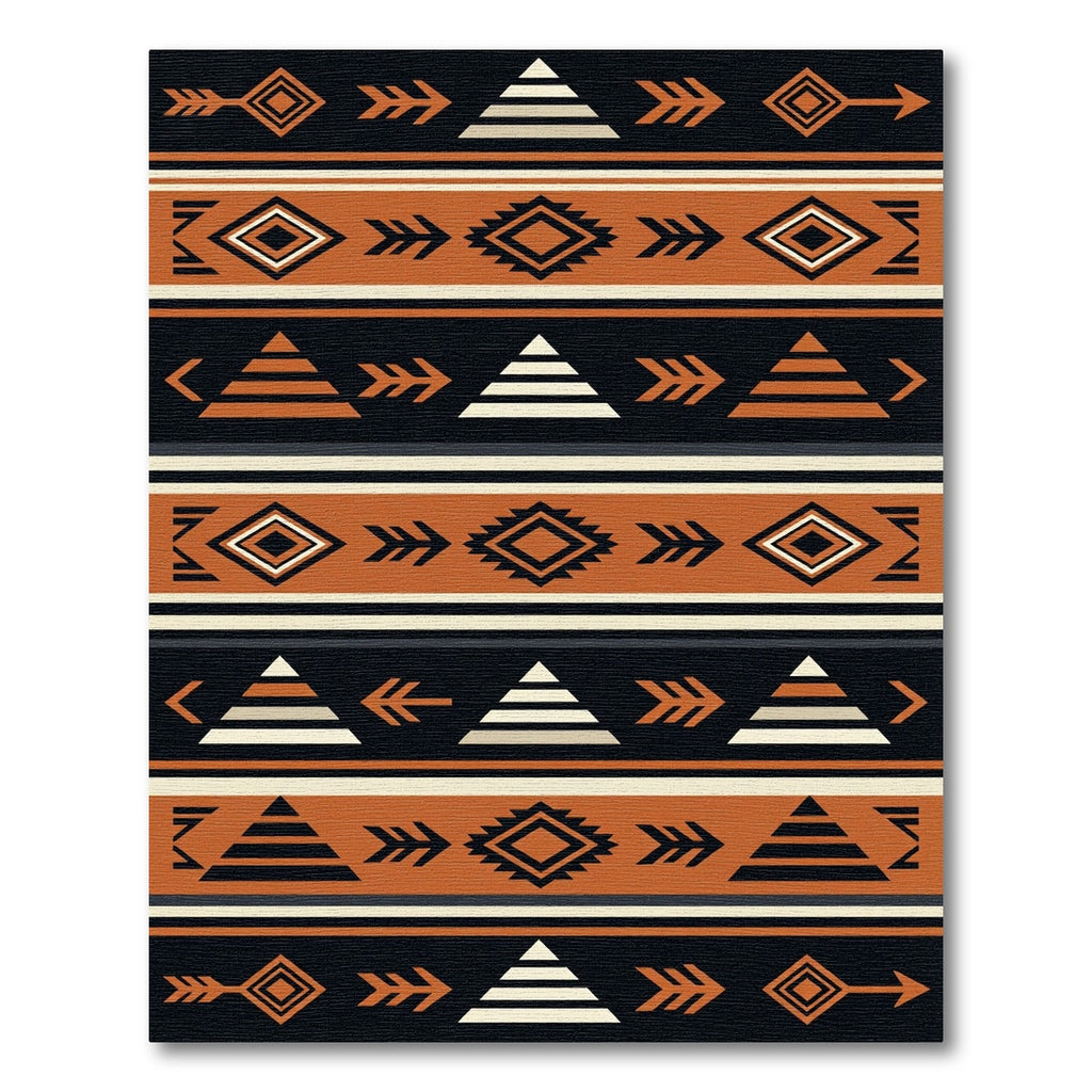 Rust Orange Tribal Arrow Diamond Rug