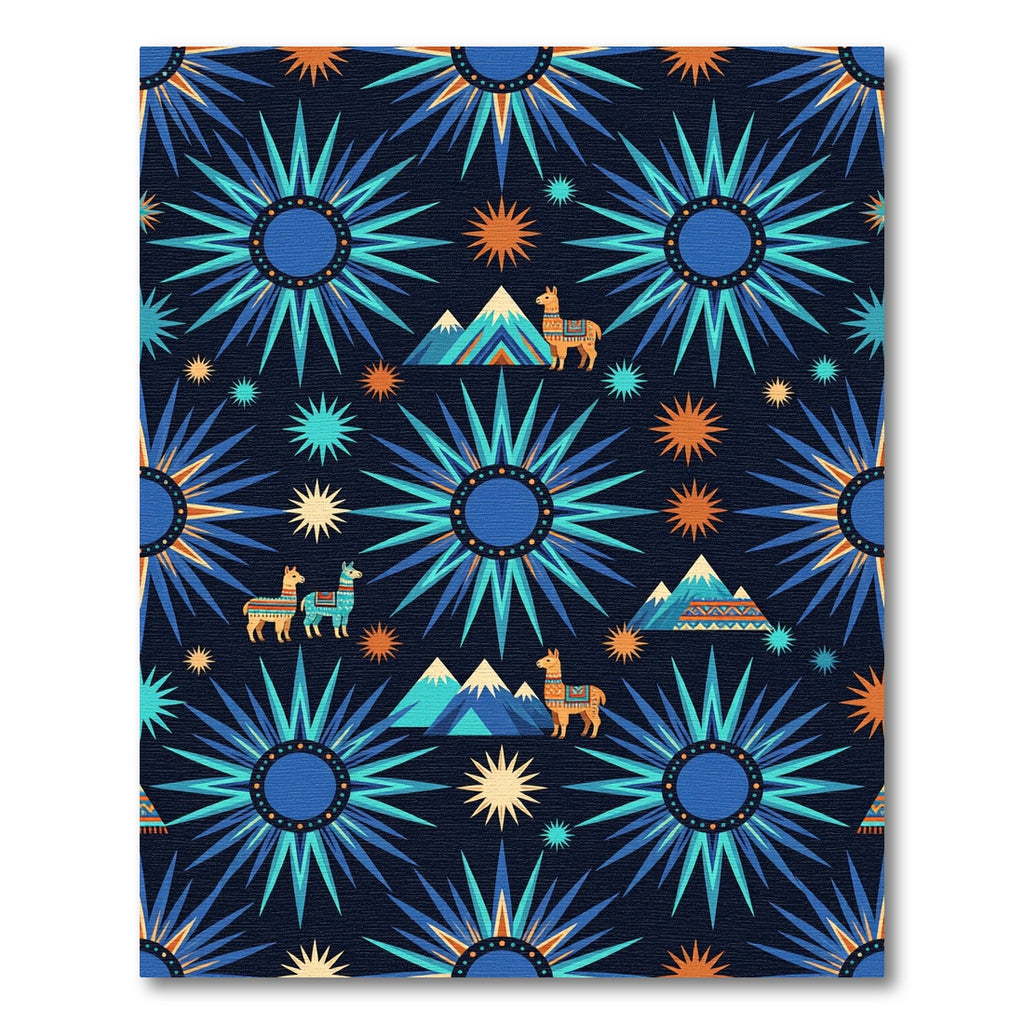Andean Llama Starry Night Navy Rug
