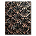 Black Fan Art Deco Relief Rug
