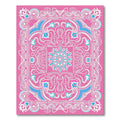 Vibrant Pink Blue Floral Medallion Rug