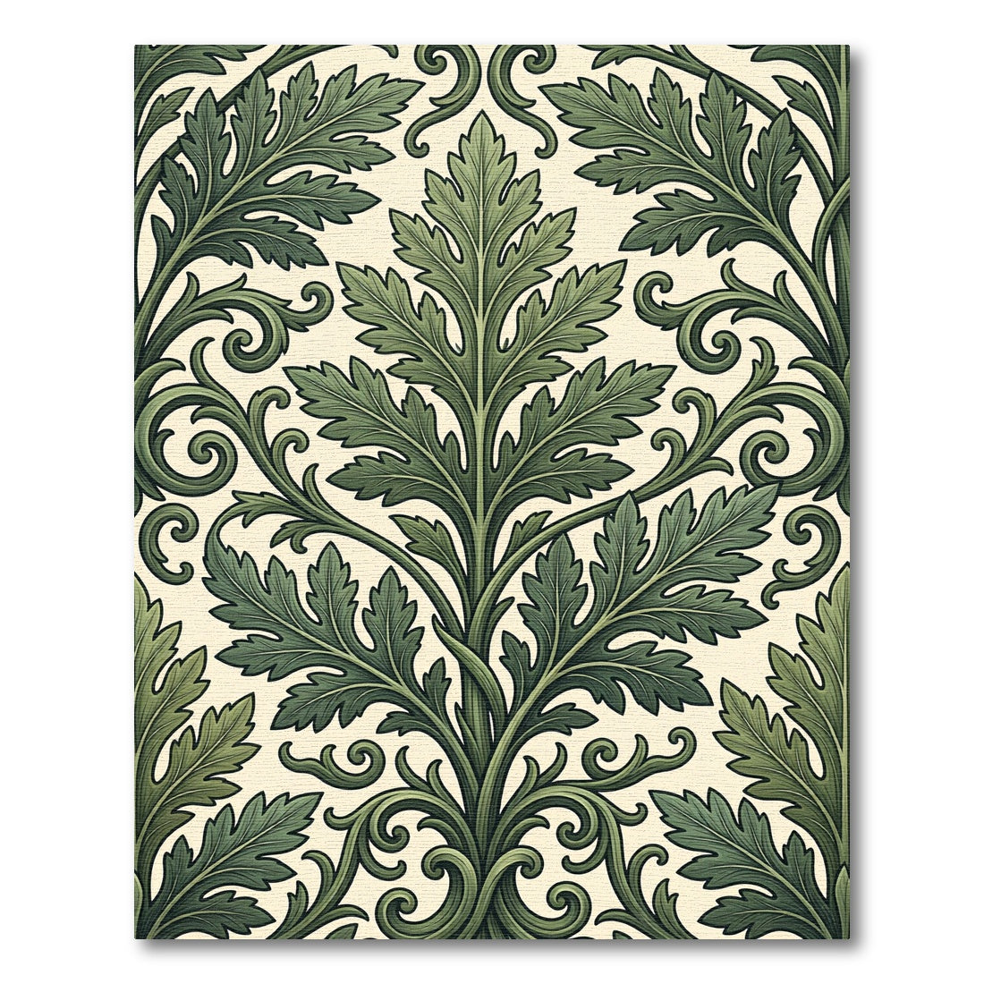 Verdant Botanical Acanthus Scroll Area Rug