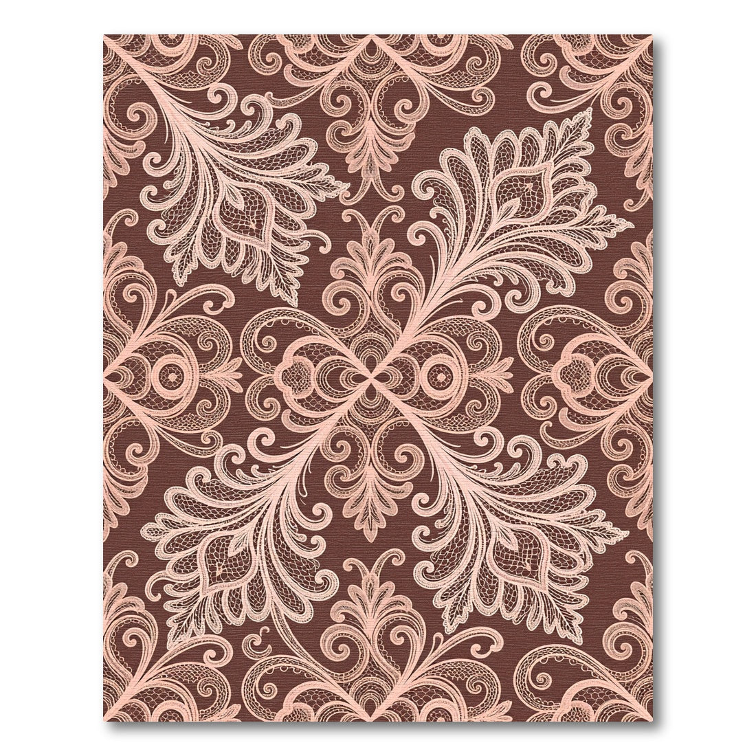 Rose Lace Damask Swirl Rug